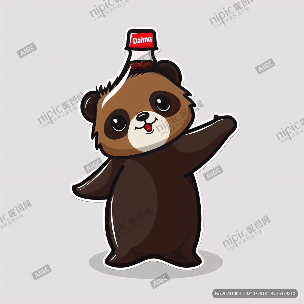 萌萌哒熊猫喝可乐