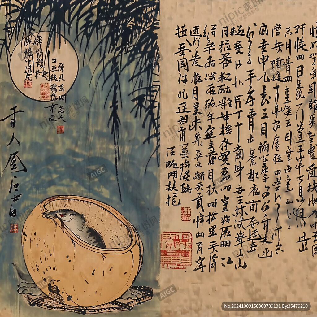 月夜瓜果藏鸟