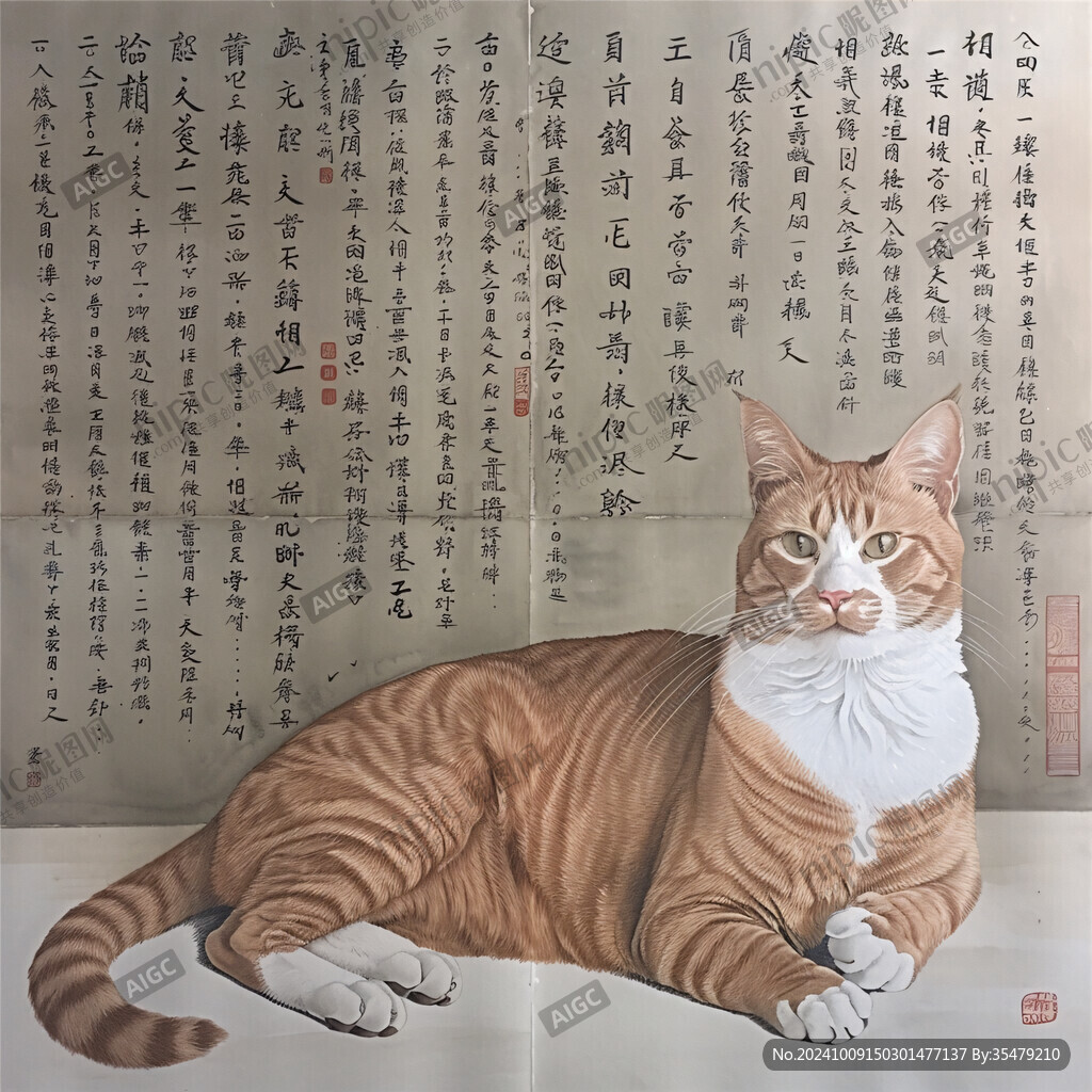 国画猫咪写意传神