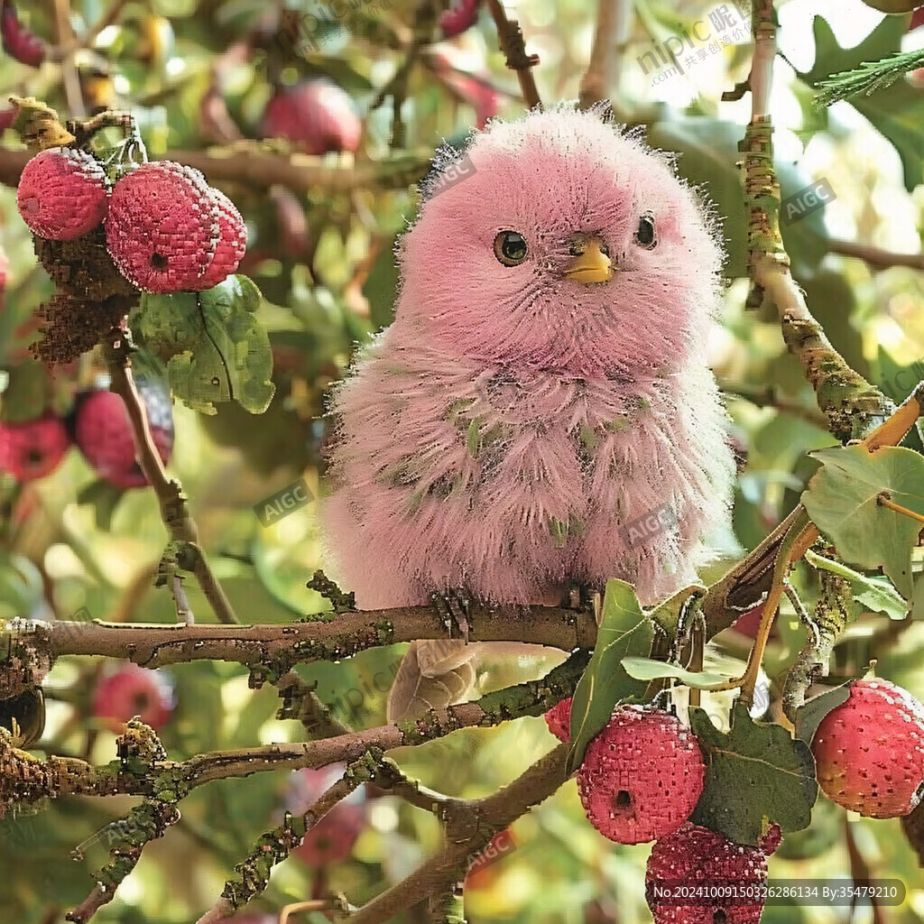 粉嫩小鸟 枝头觅食