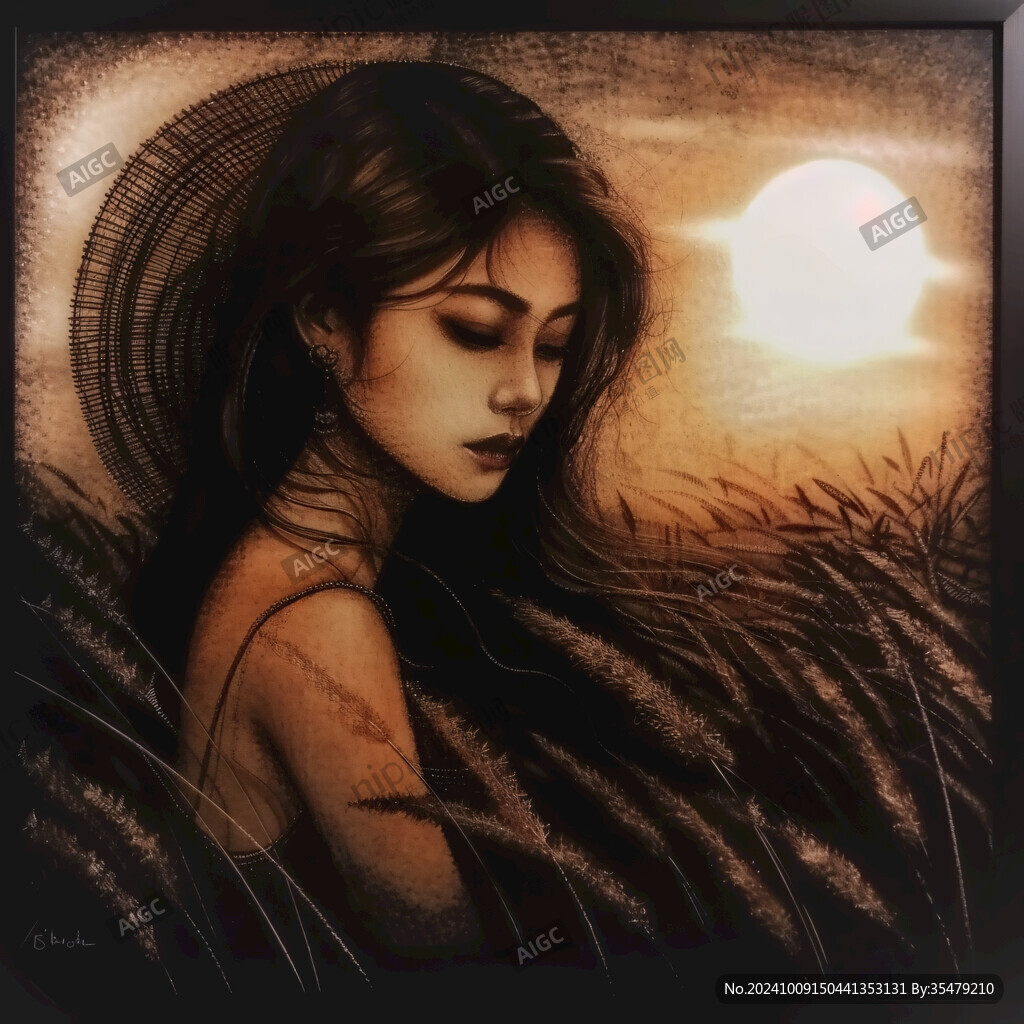 夕阳下 女孩的思念