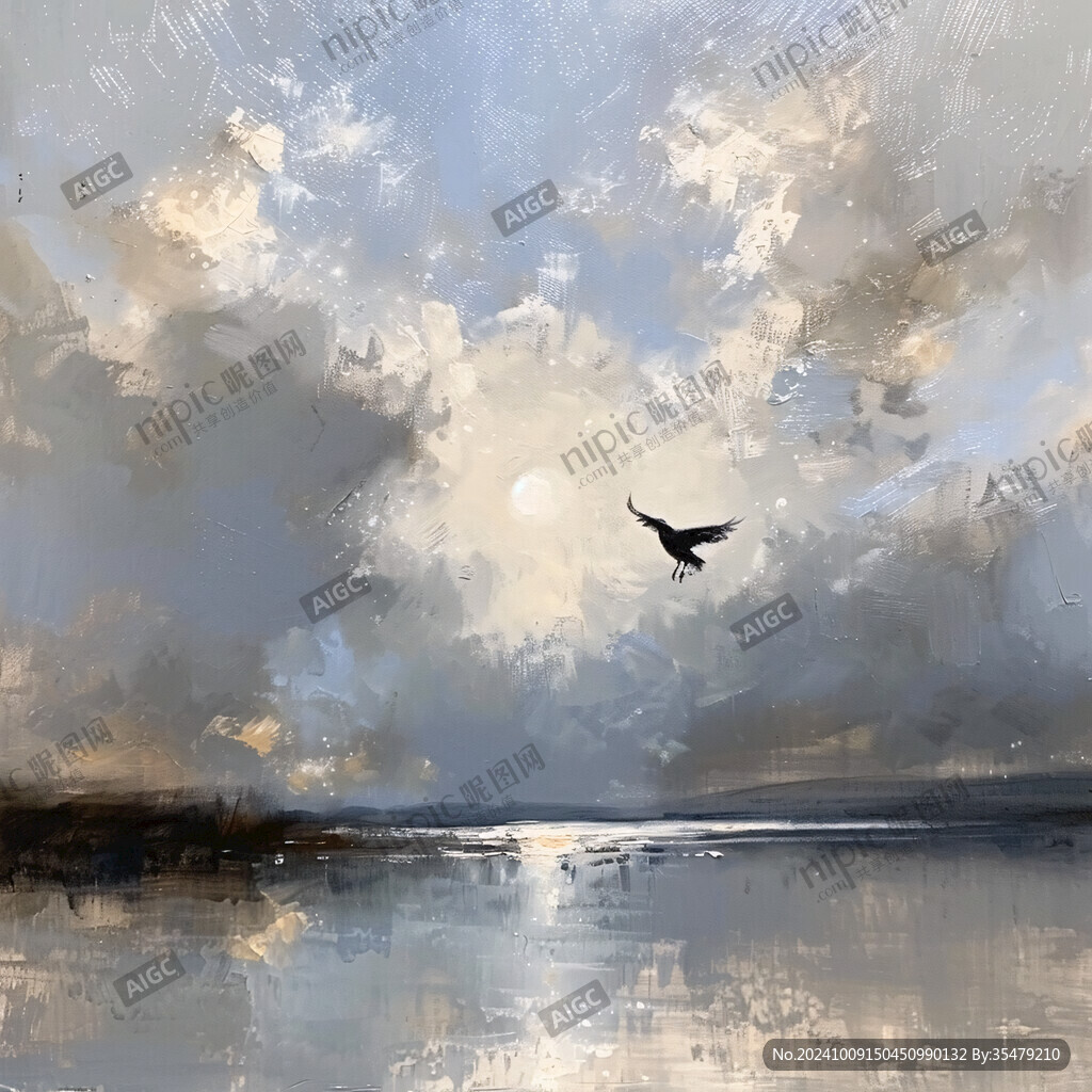 海鸥掠过天空 留下一抹光影