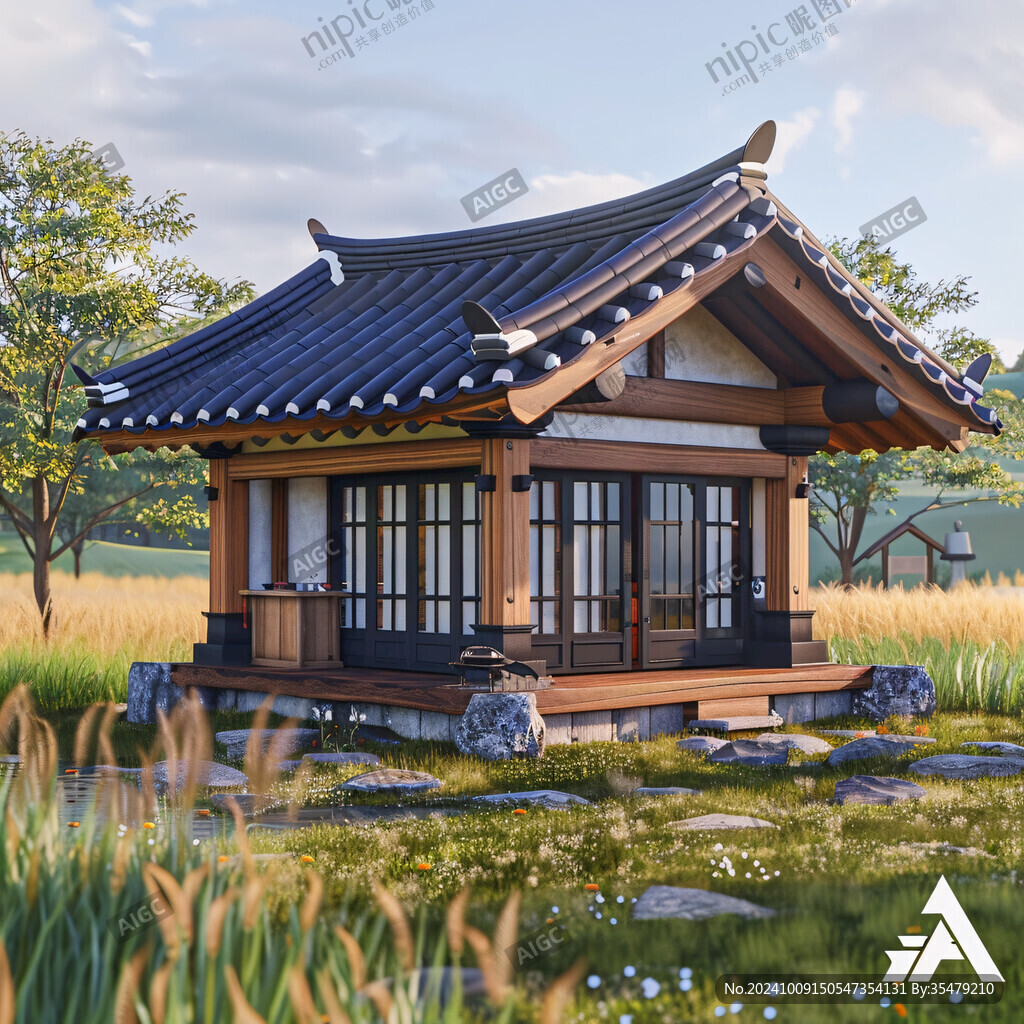 日式庭院里的静谧小屋