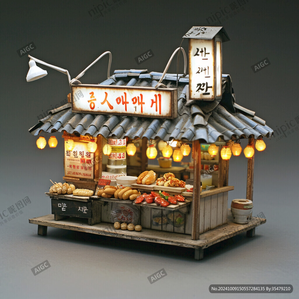 韩国街边小吃摊模型