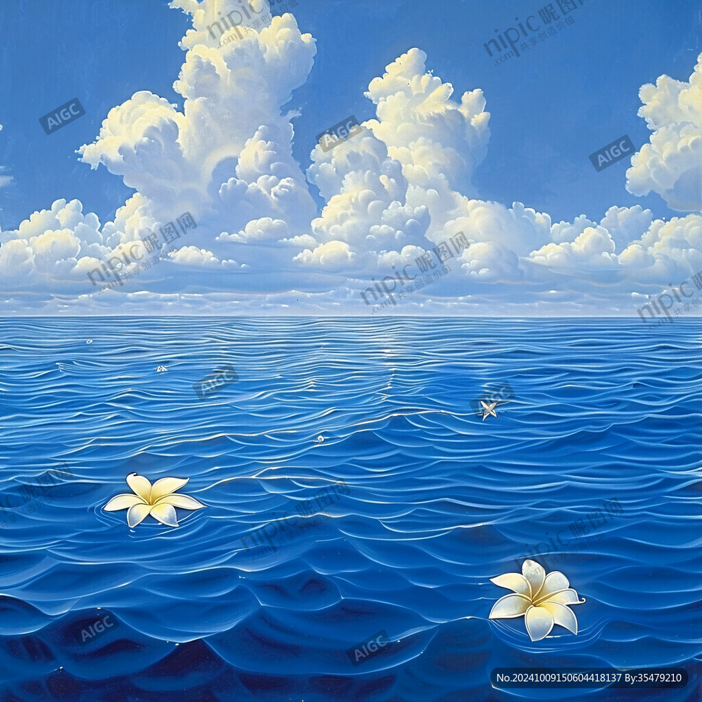 海天一色 花影浮动