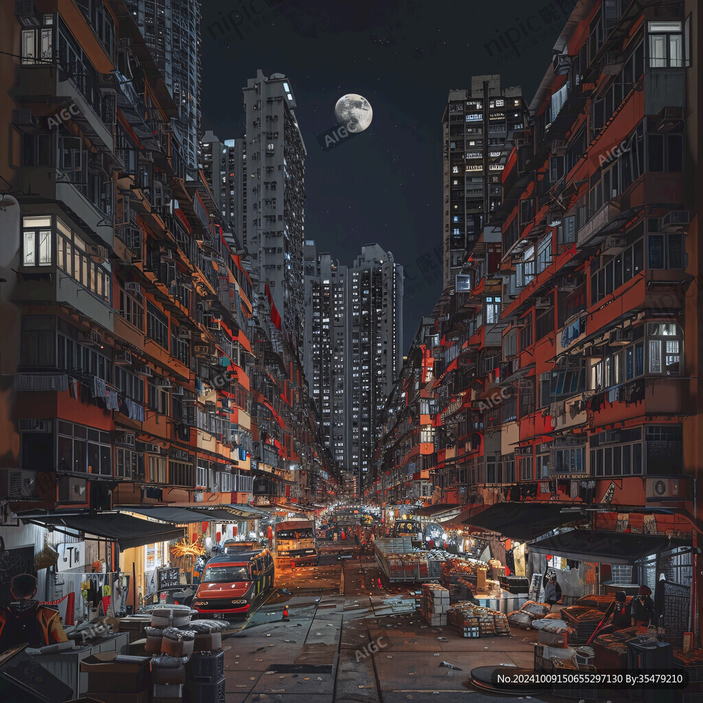 庙街插画