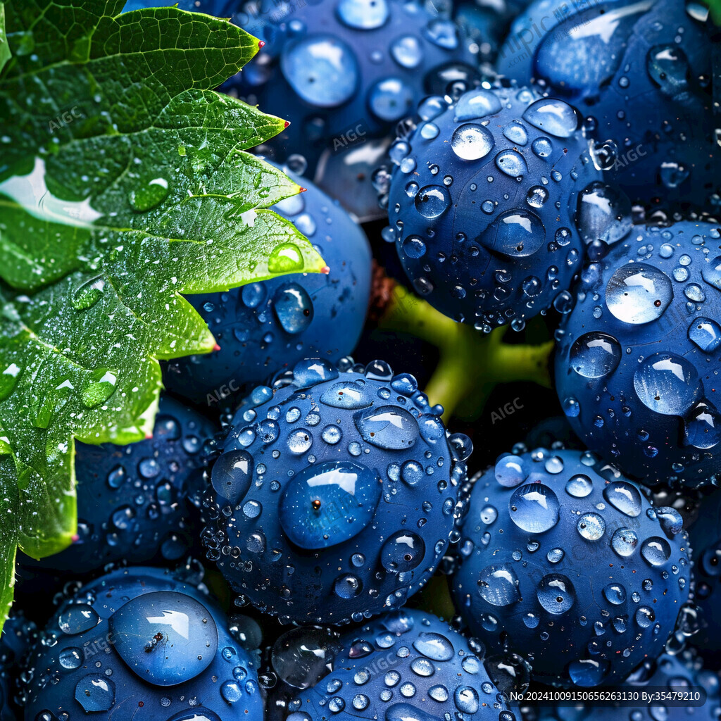 雨天蓝莓果