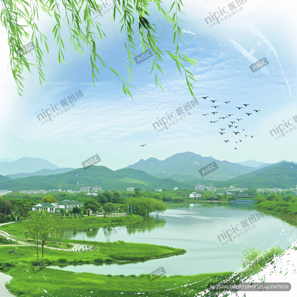 春柳背景图
