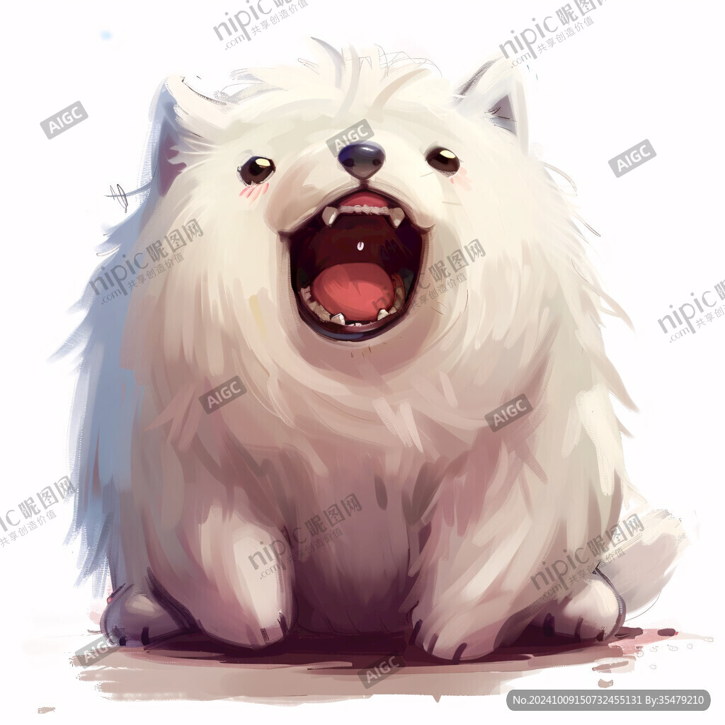 白色犬类插画