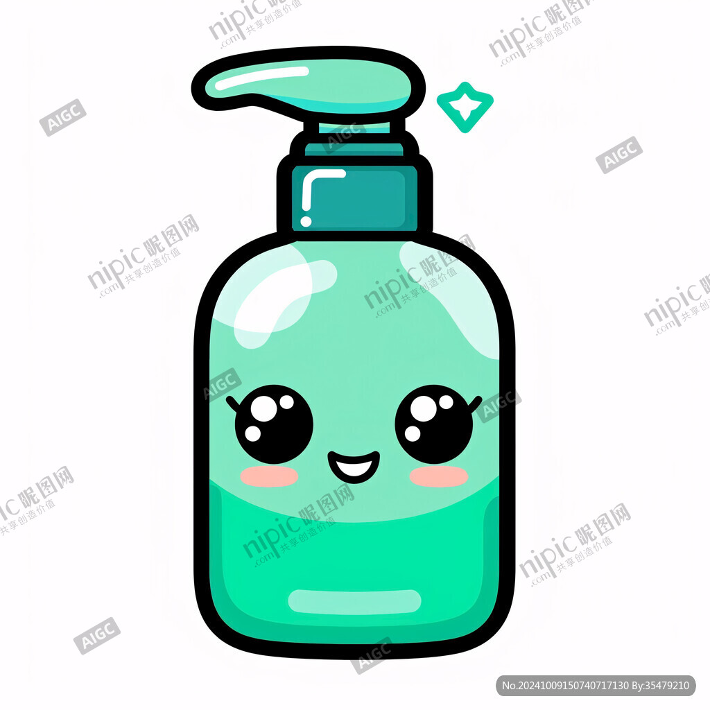手绘洗面奶瓶子