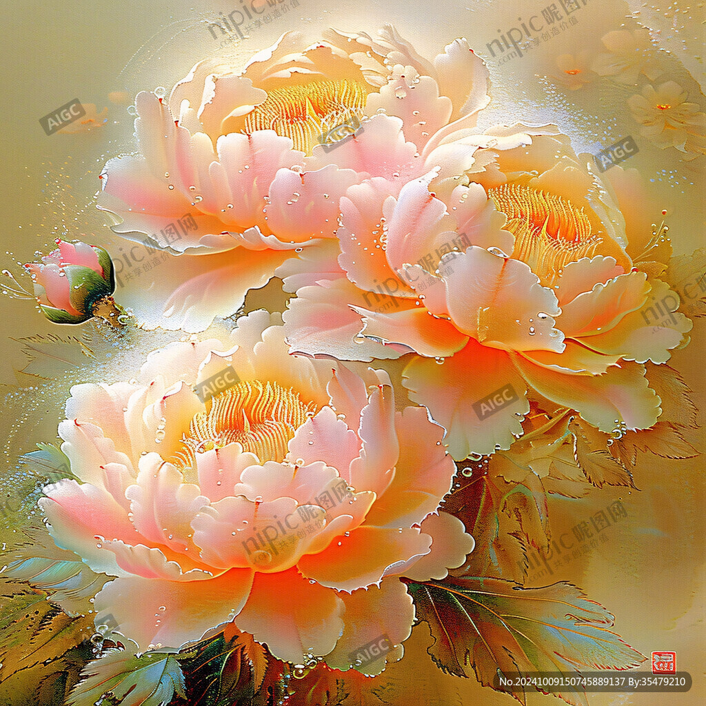 3d牡丹花卉