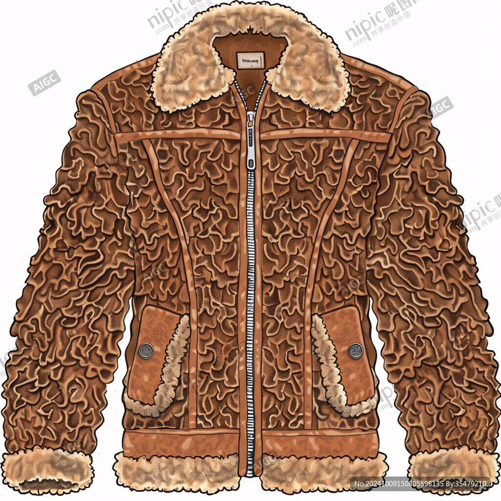 毛绒外套插画