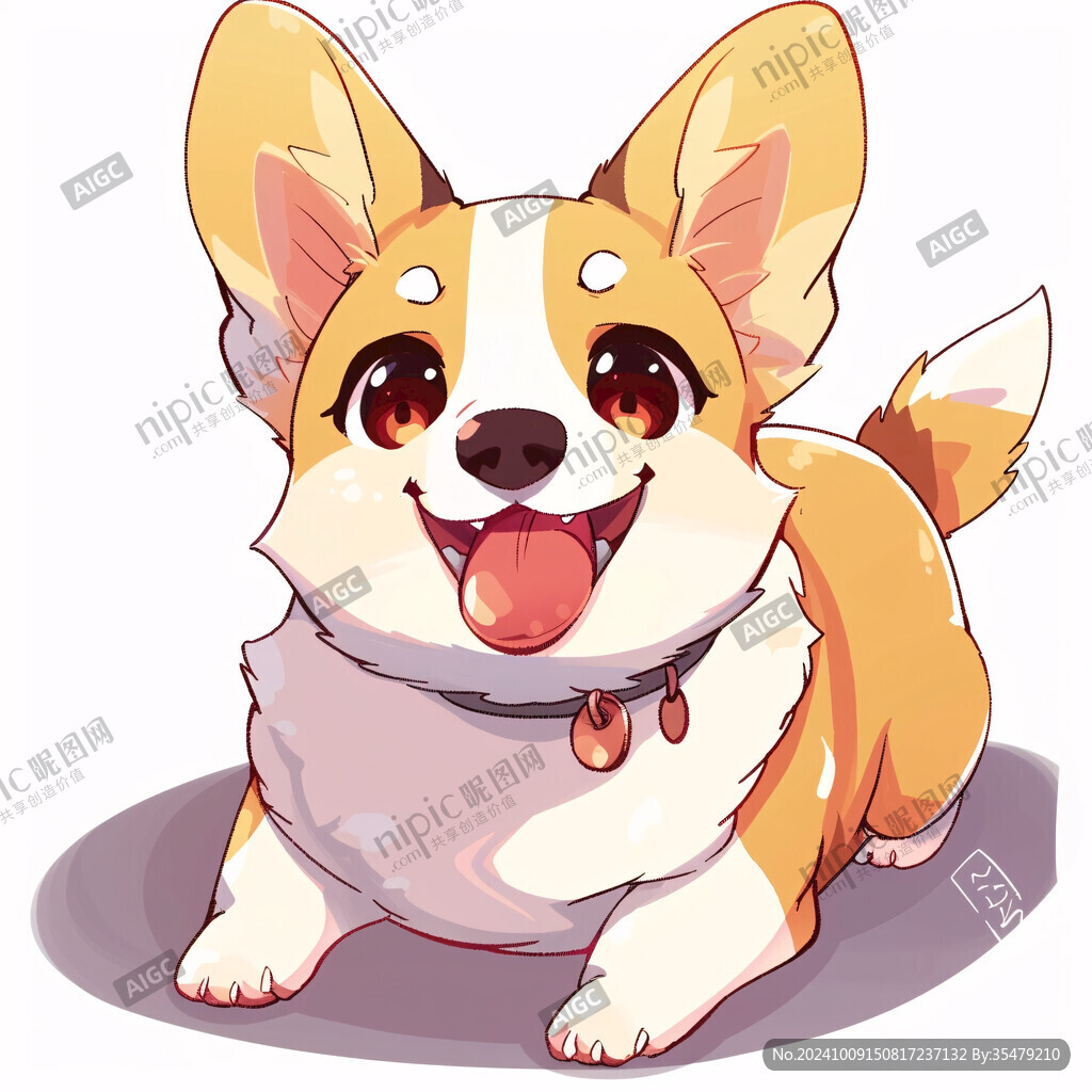 原创卡通柯基犬