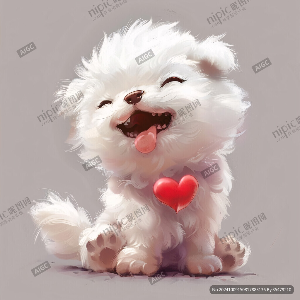 开心小狗插画