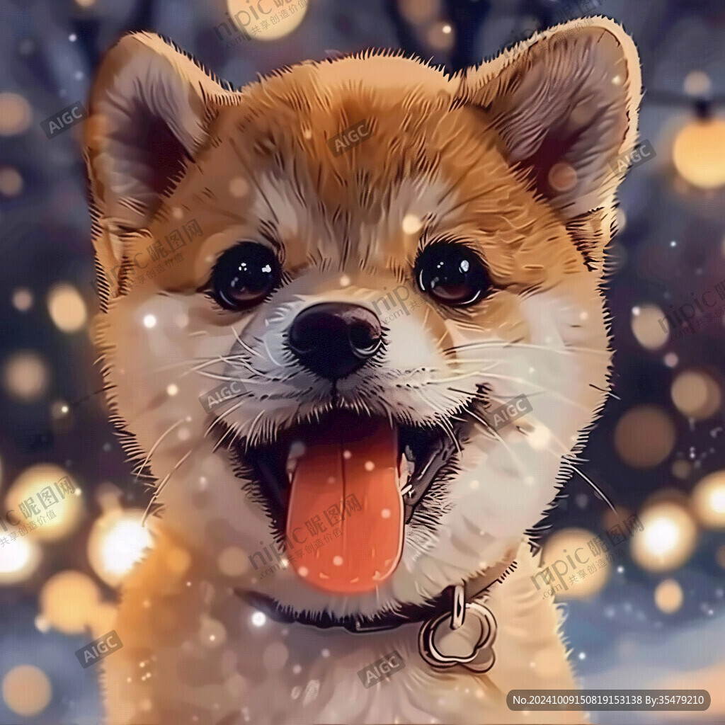 柴犬手绘插画