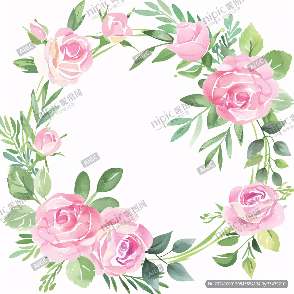 叶子花环插画