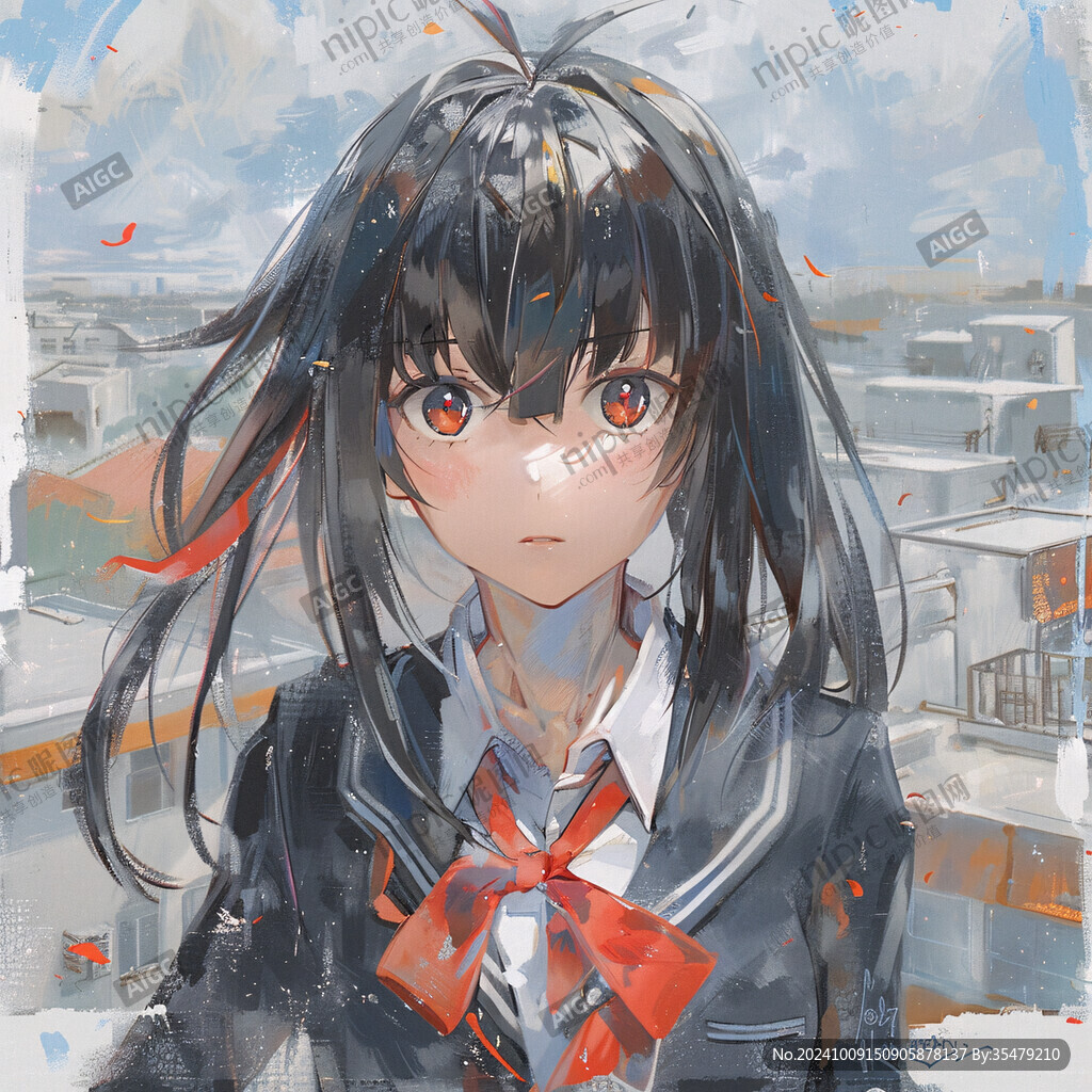 板绘少女插画