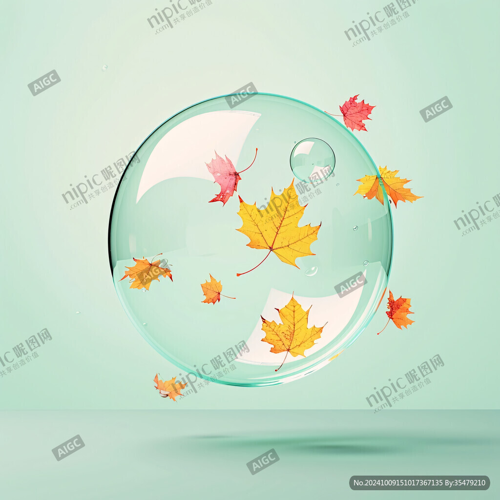漂浮背景枫树