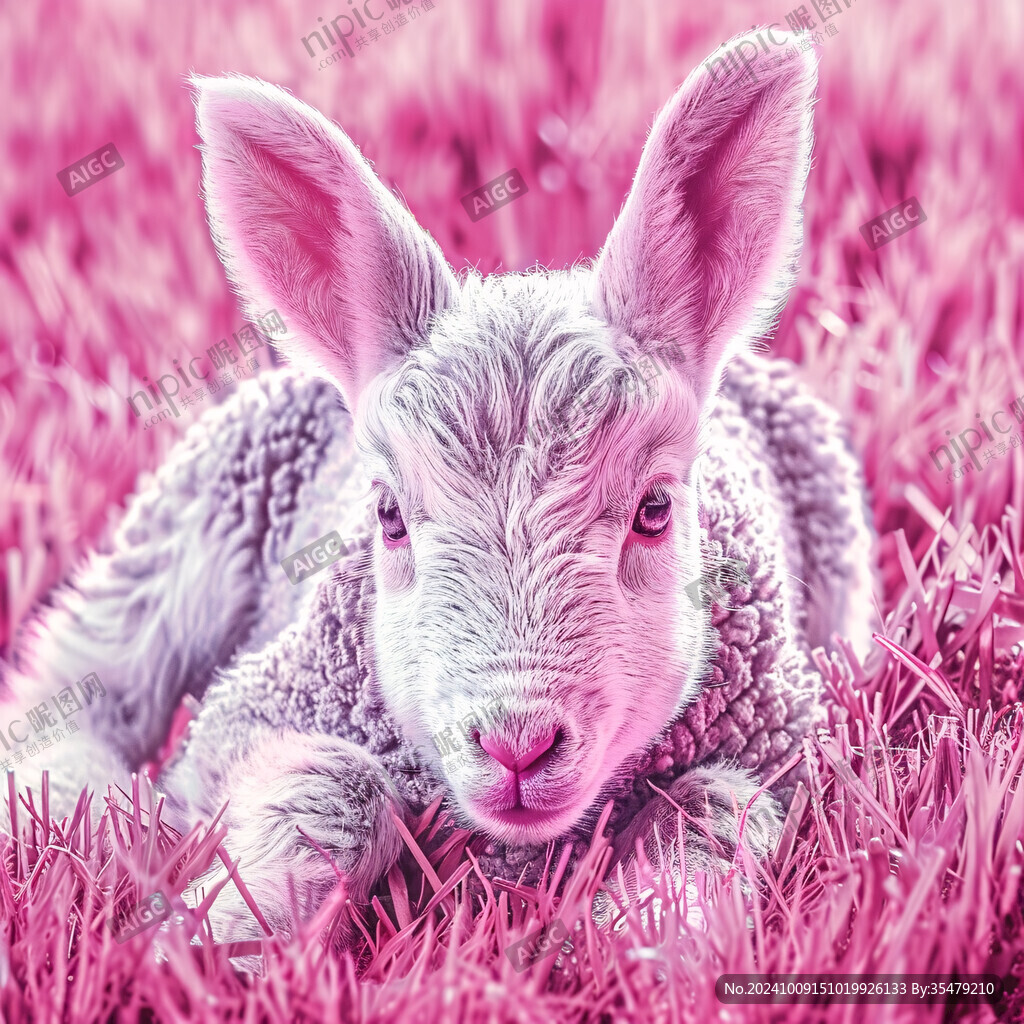 手绘梦幻羊风格装饰画