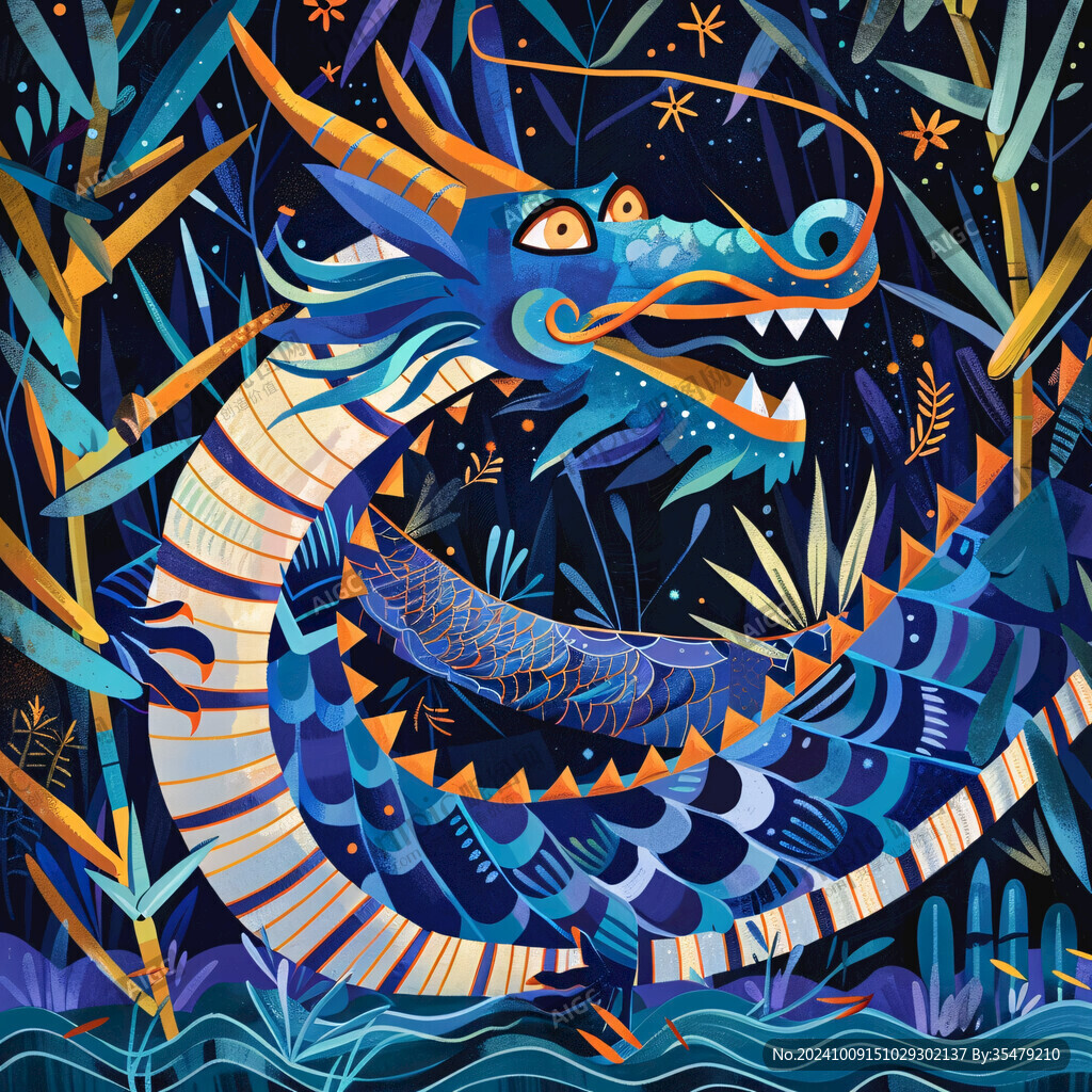 国潮风龙插画