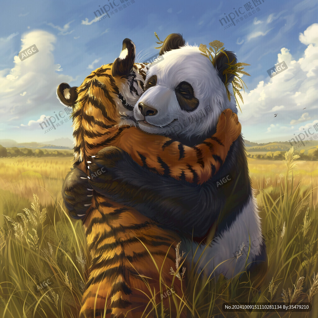 写实熊猫插画