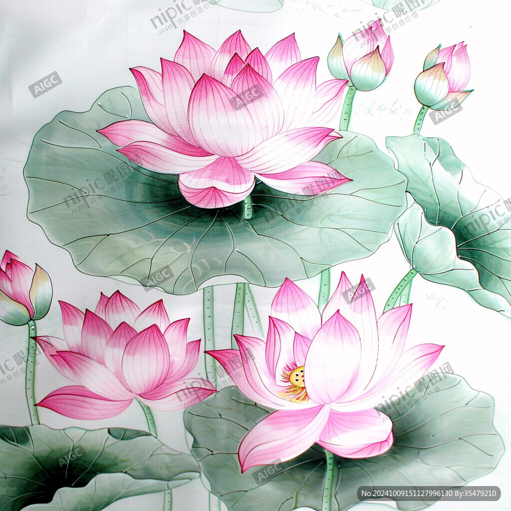 数码手绘荷花