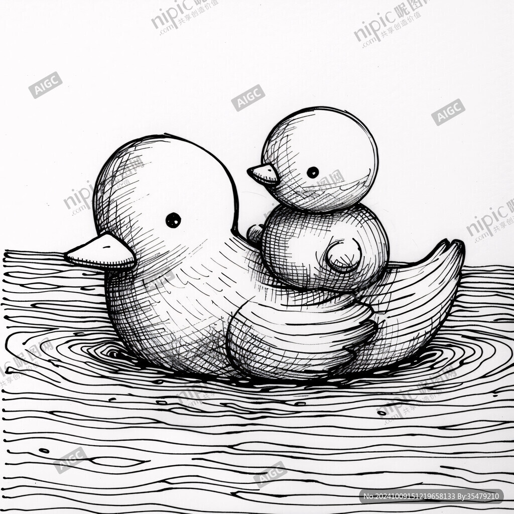 手绘小鸭子