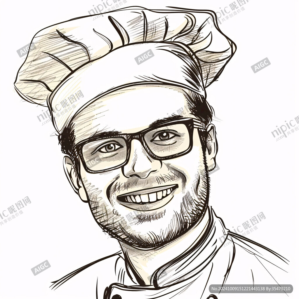 男厨师插画
