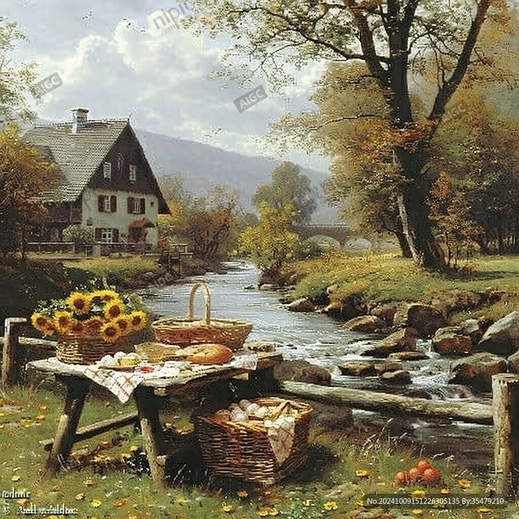 风景油画秋天
