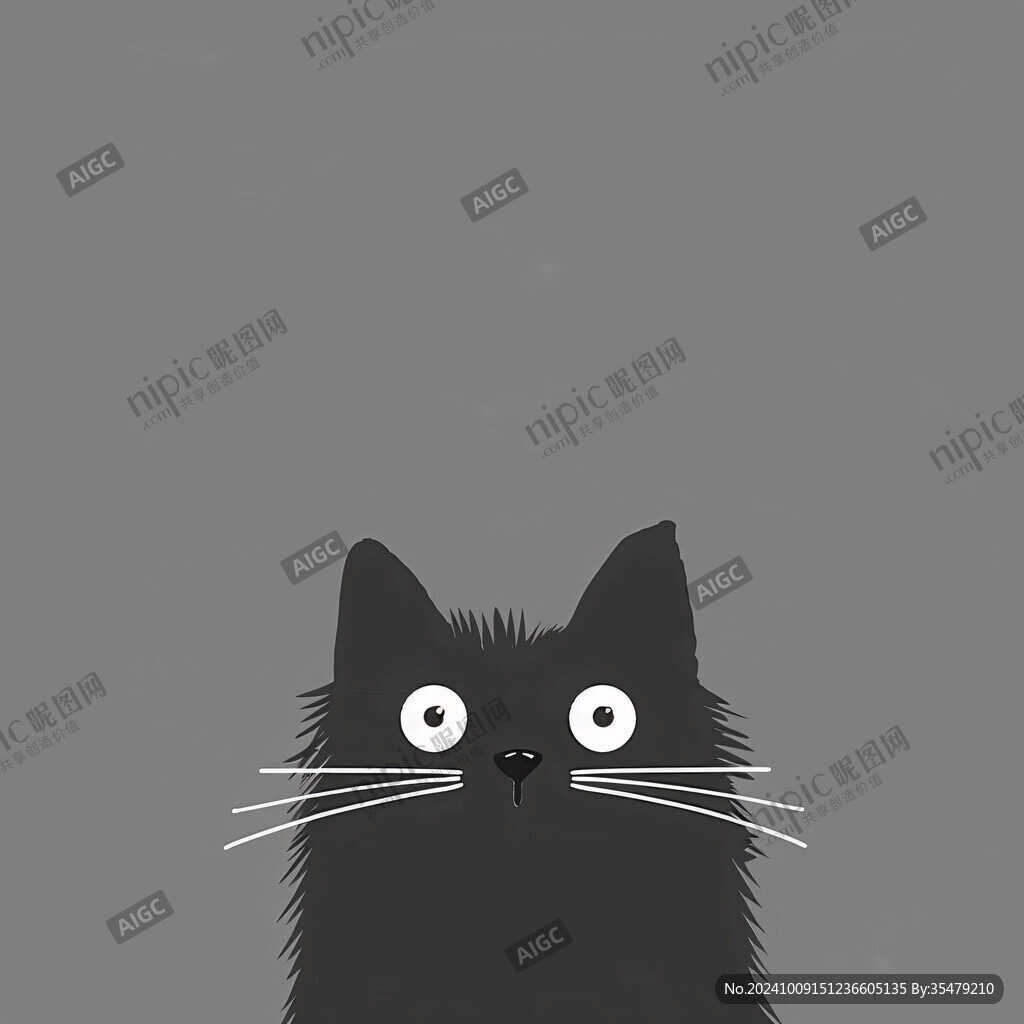 小黑猫插画