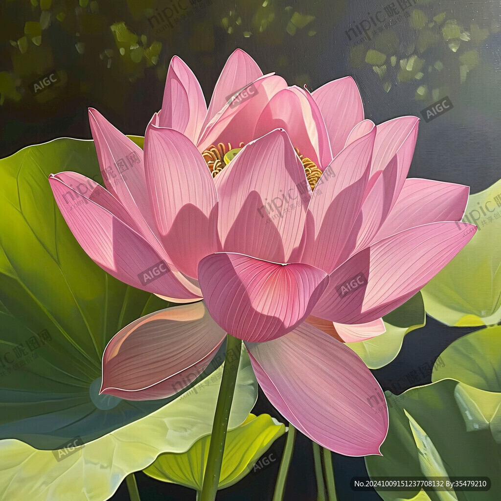 写实画莲花睡莲
