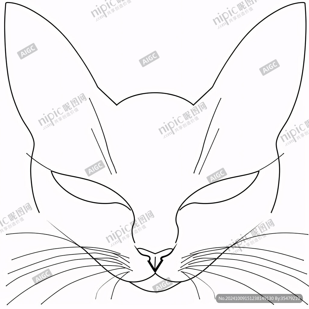 小猫简约线条图