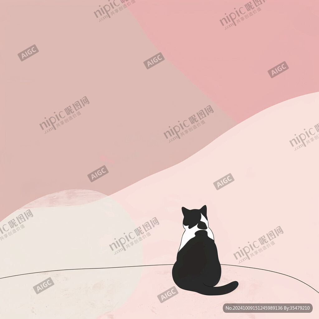 粉色猫猫卡通背景