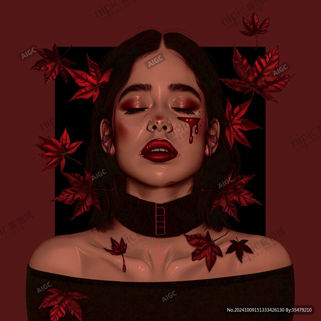 木棉花美女插画