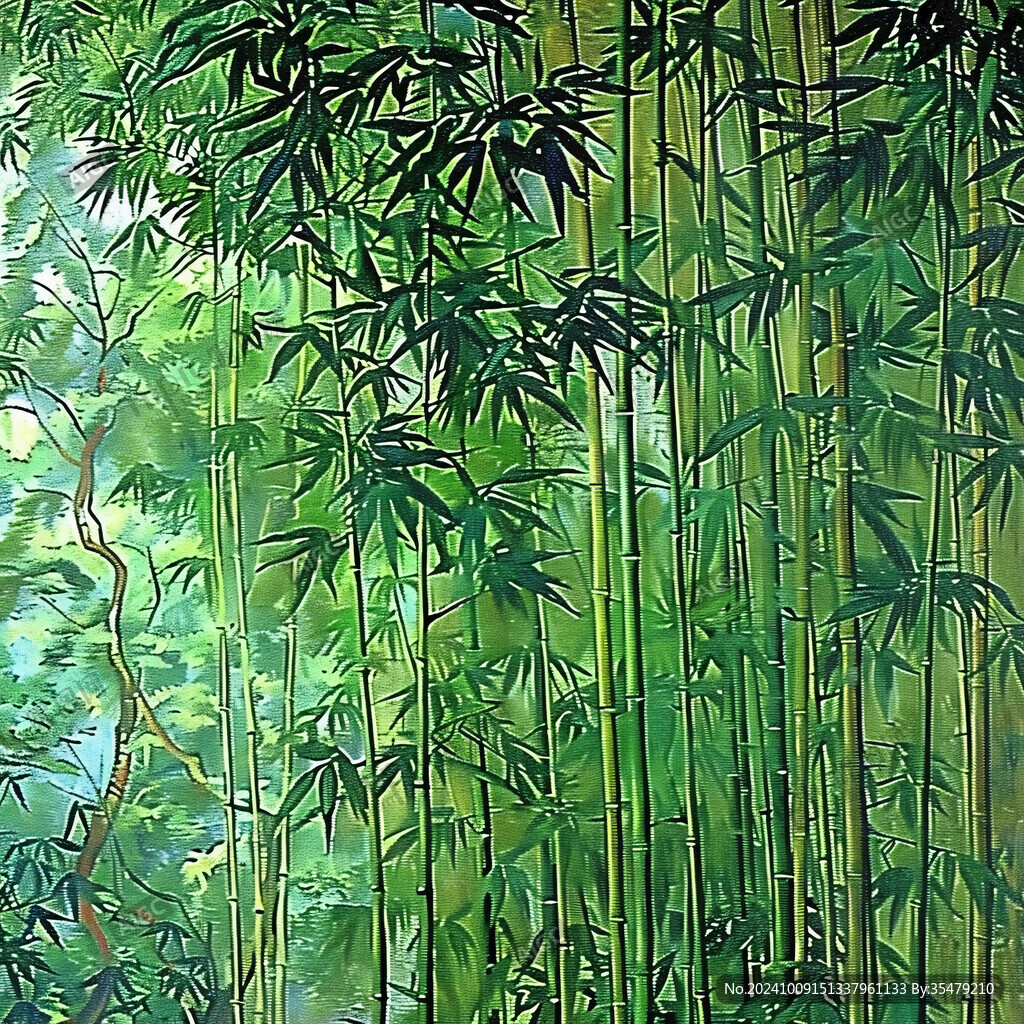 竹林立体画