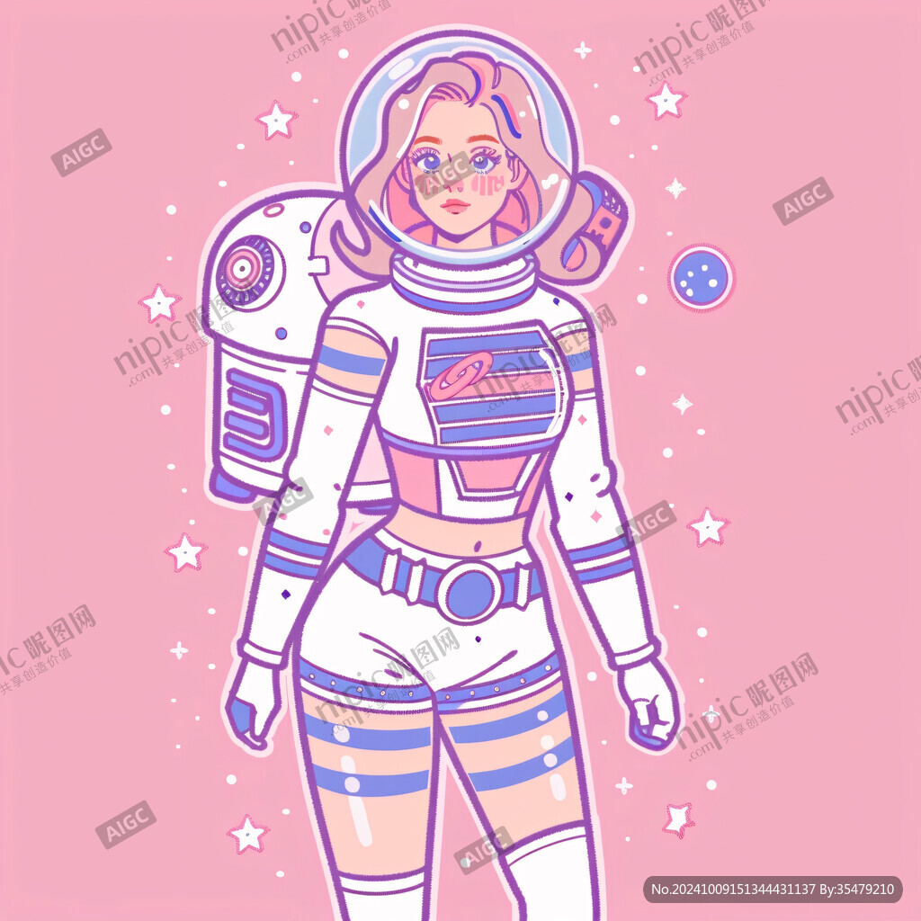 宇宙女孩插画