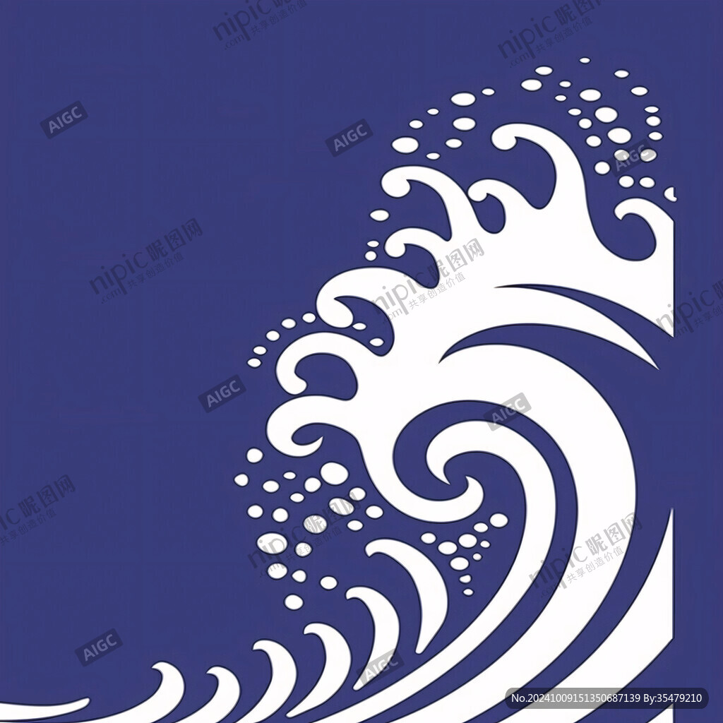 浪花手绘图