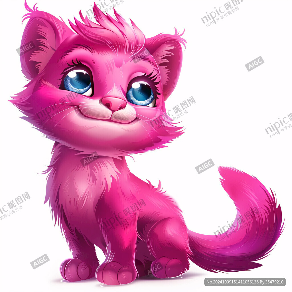 卡通小粉猫