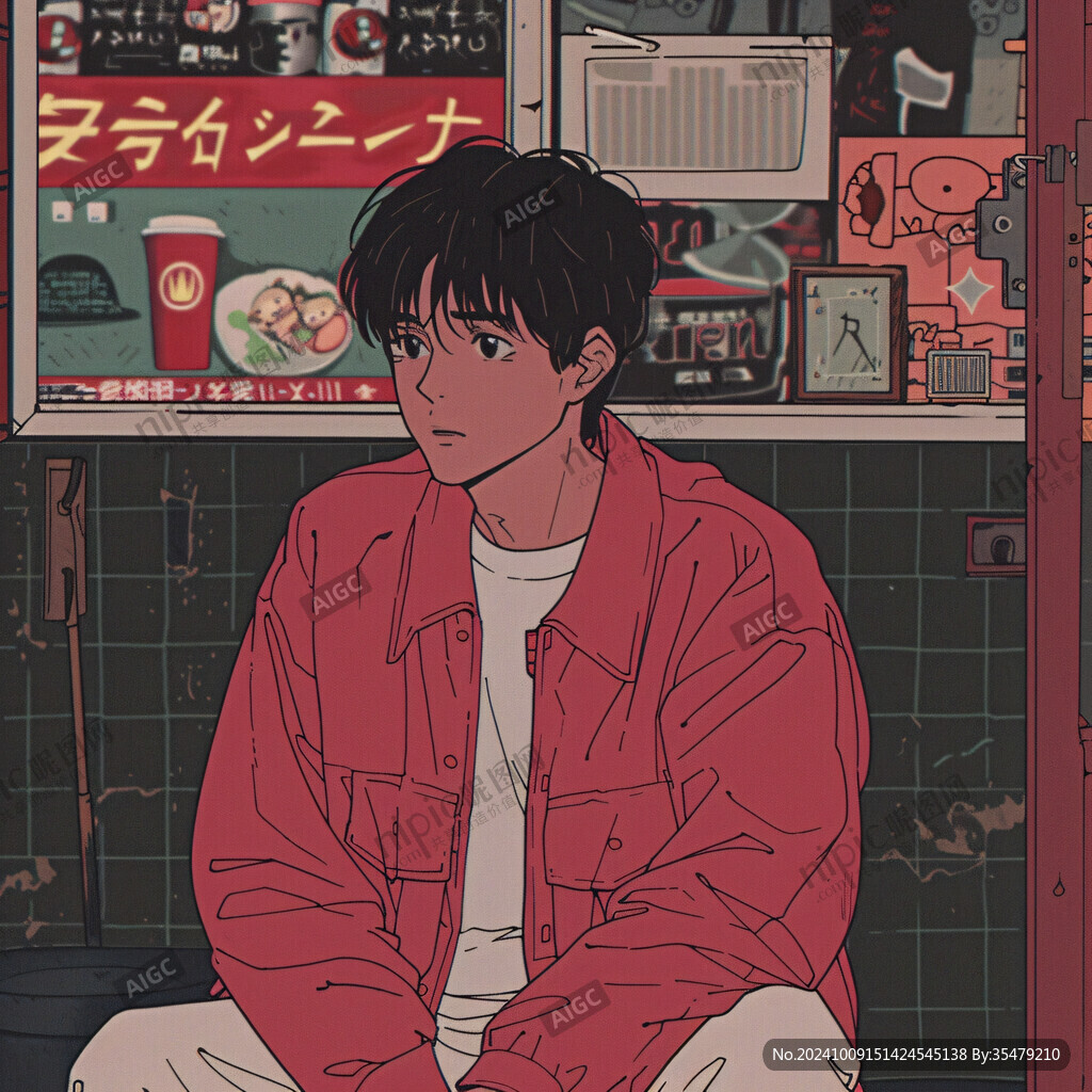 男生头像插画