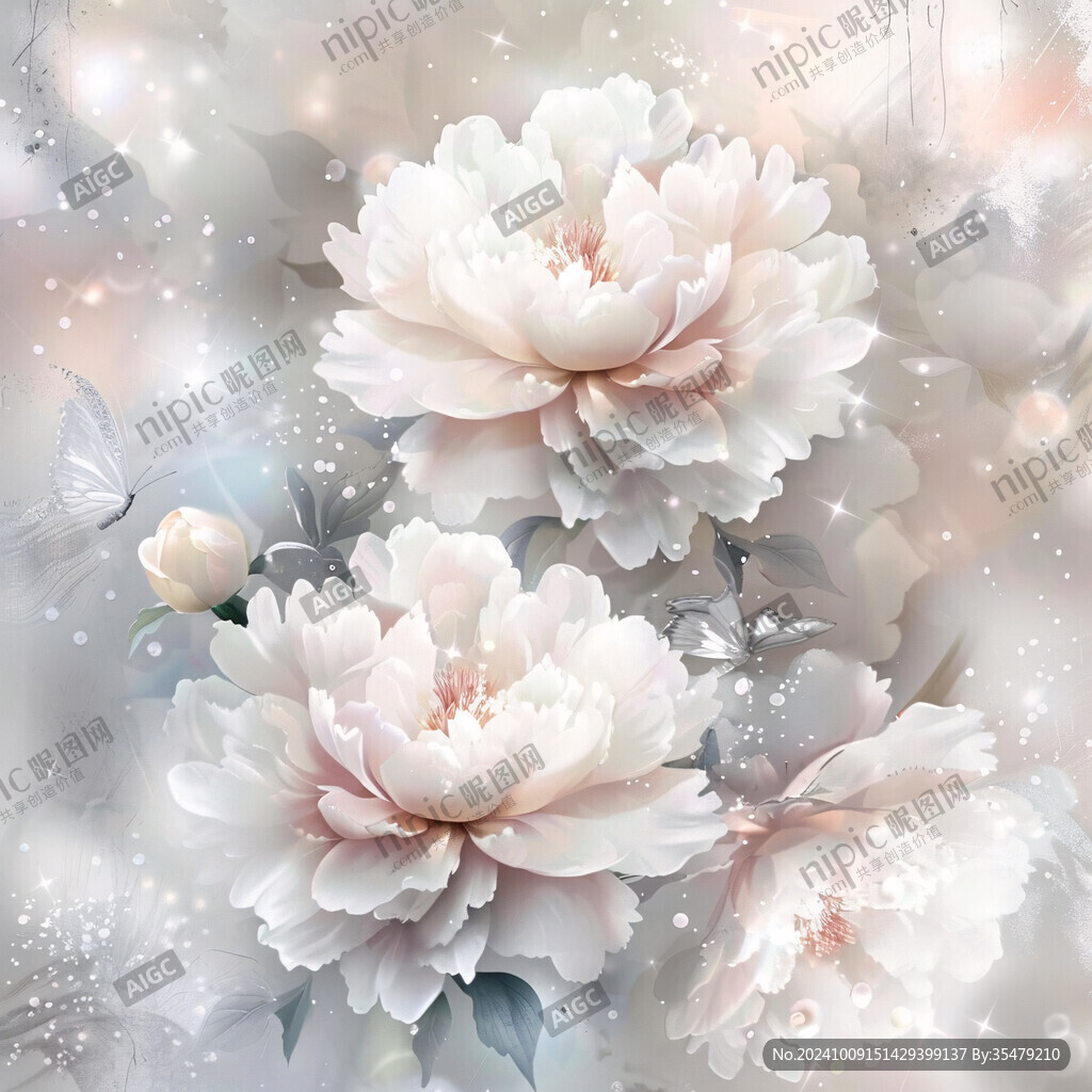 3d立体花卉牡丹