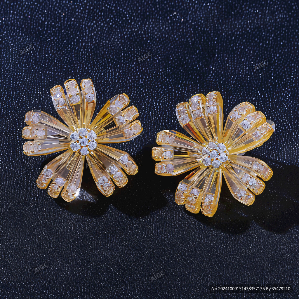 双花金耳环