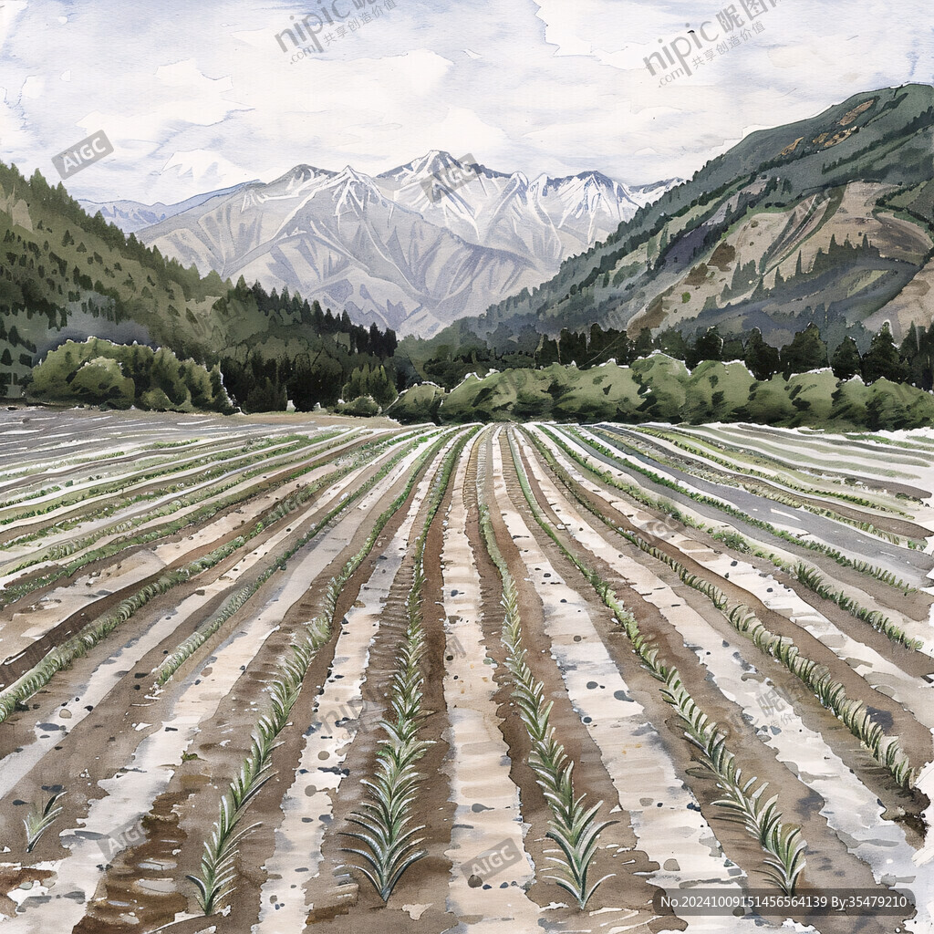 田间农业插画