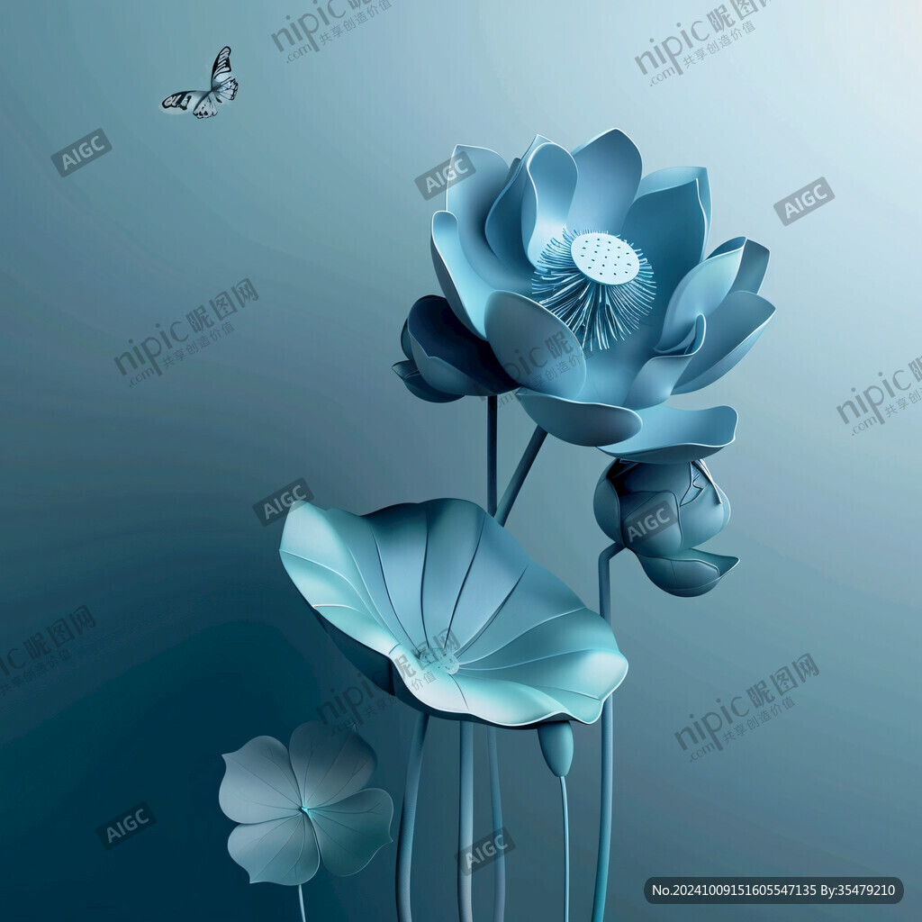 3d荷花背景