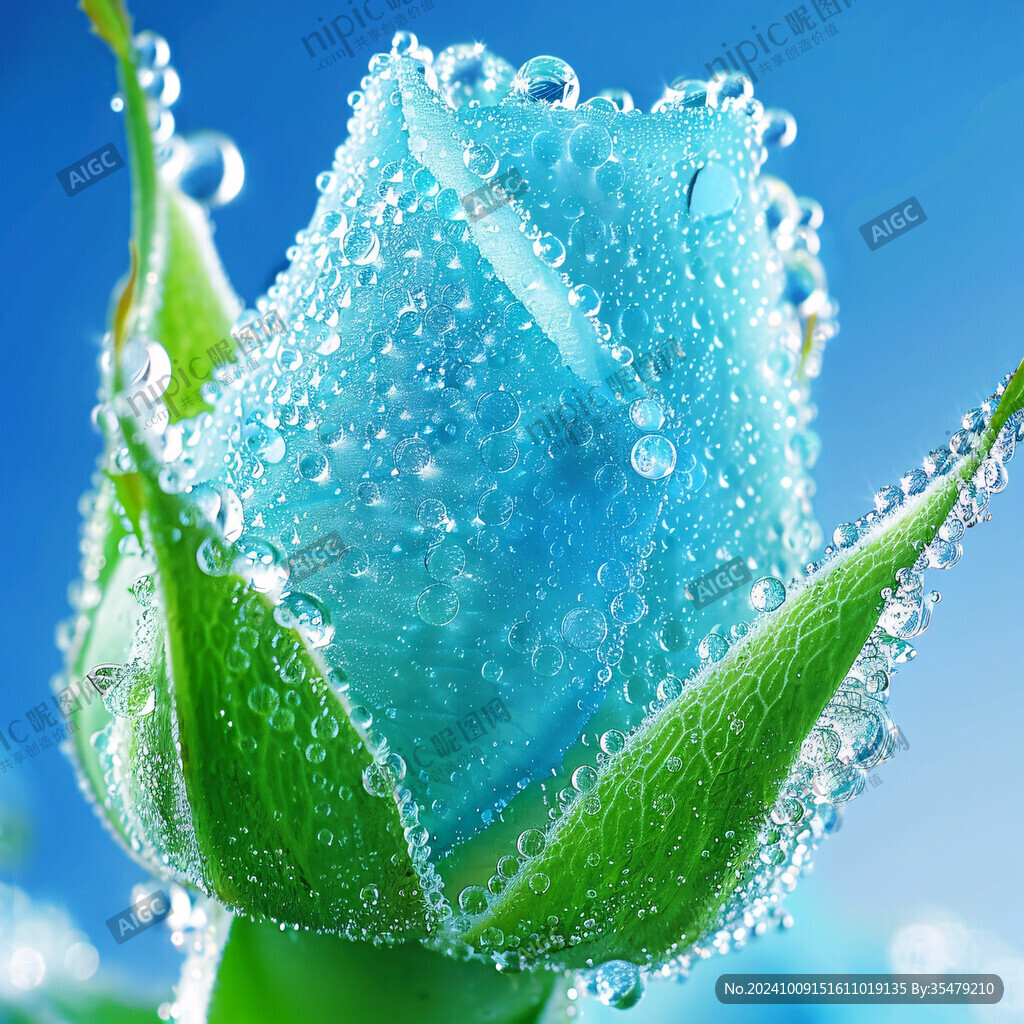 水珠与花苞