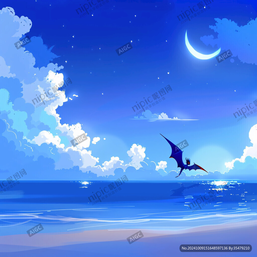 海边天空插画