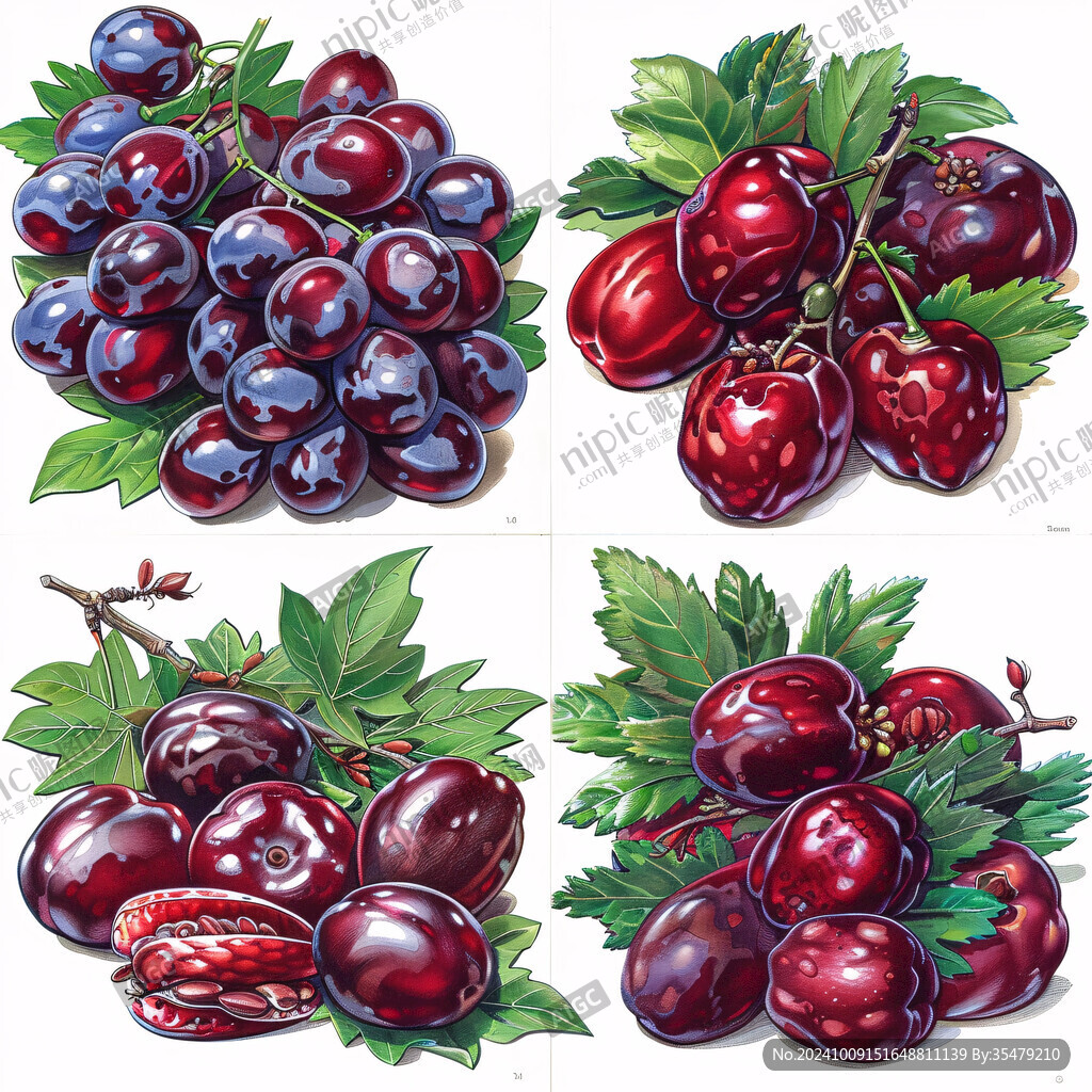蔓越莓手绘插画