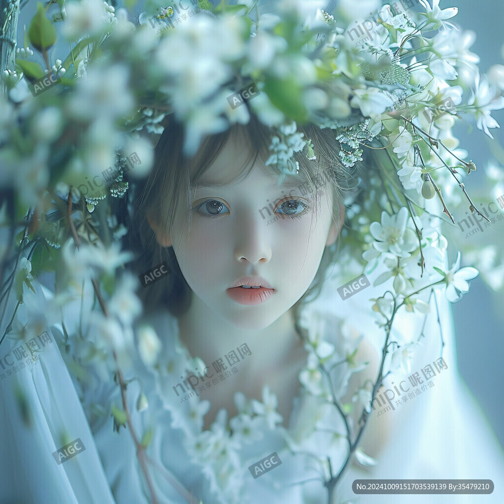 唯美少女与花系列