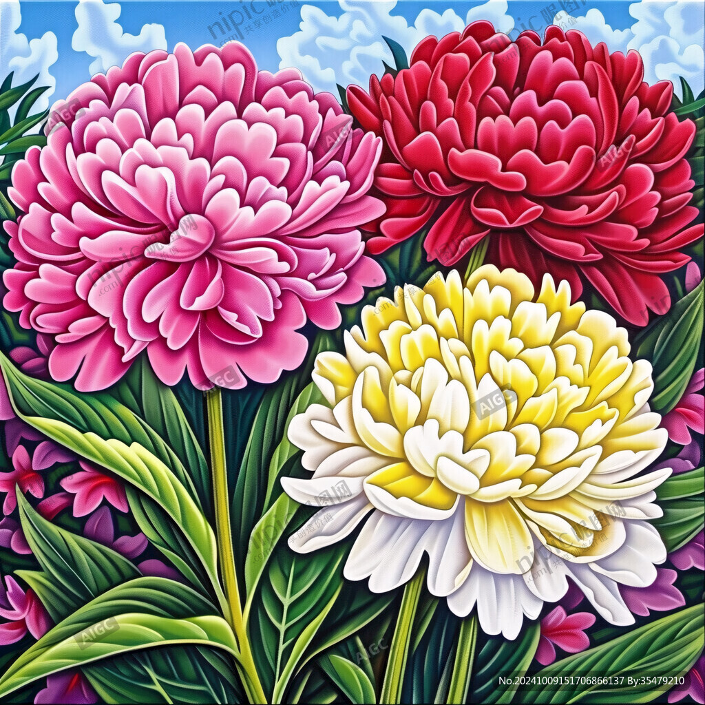 国潮菊花插画