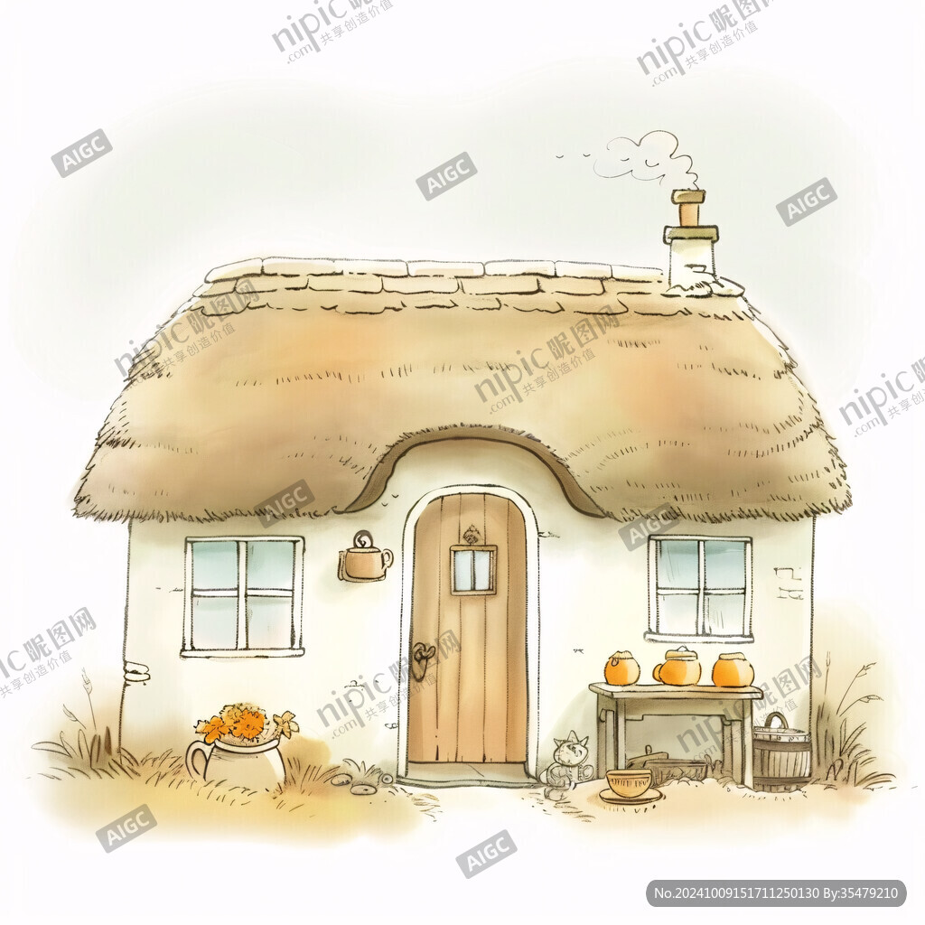 农家屋插画