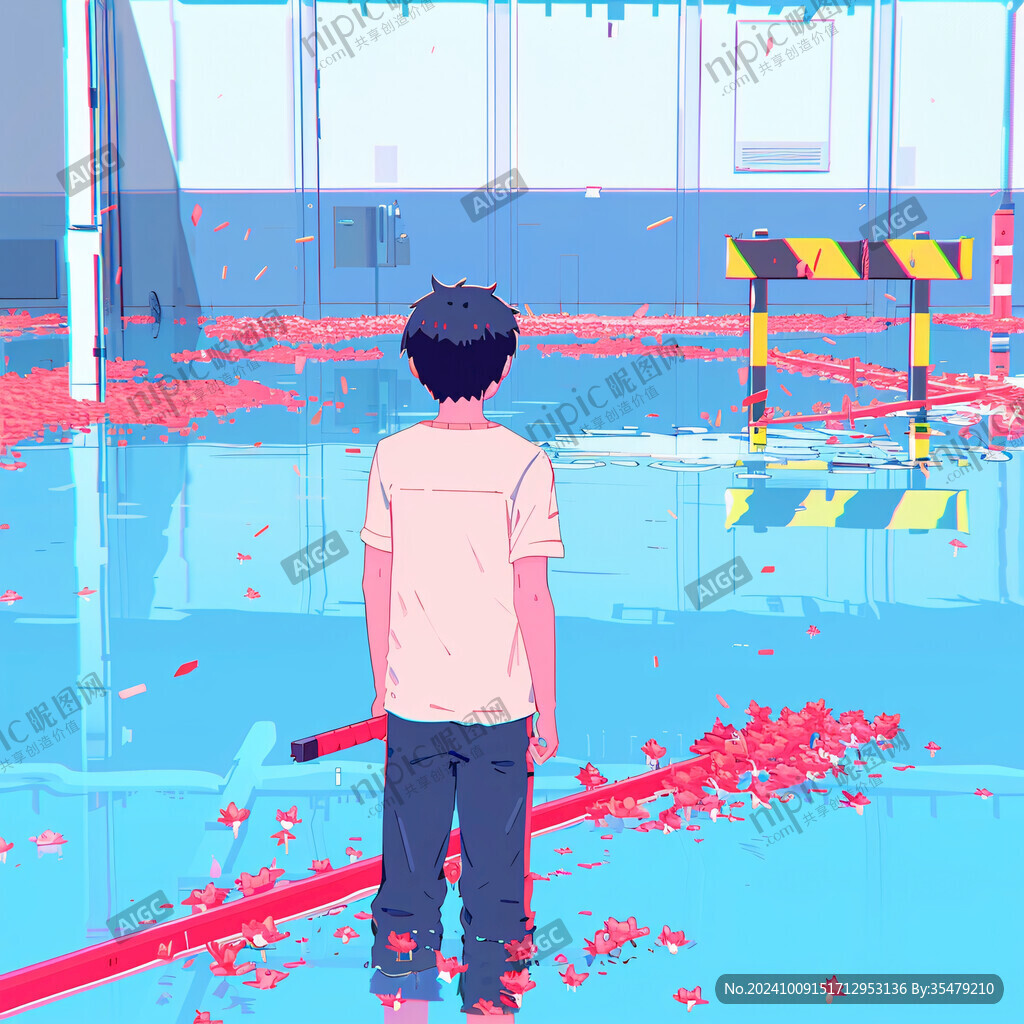 孤独背影插画